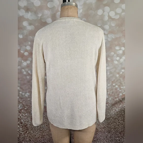 Doncaster Size L Cream Chenille Tunic Sweater - Picture 3 of 6